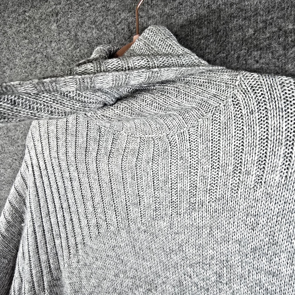 Nine West Women M Grey Gray Pullover Turtleneck Sweater Triple Pattern Comfy - Picture 5 of 11